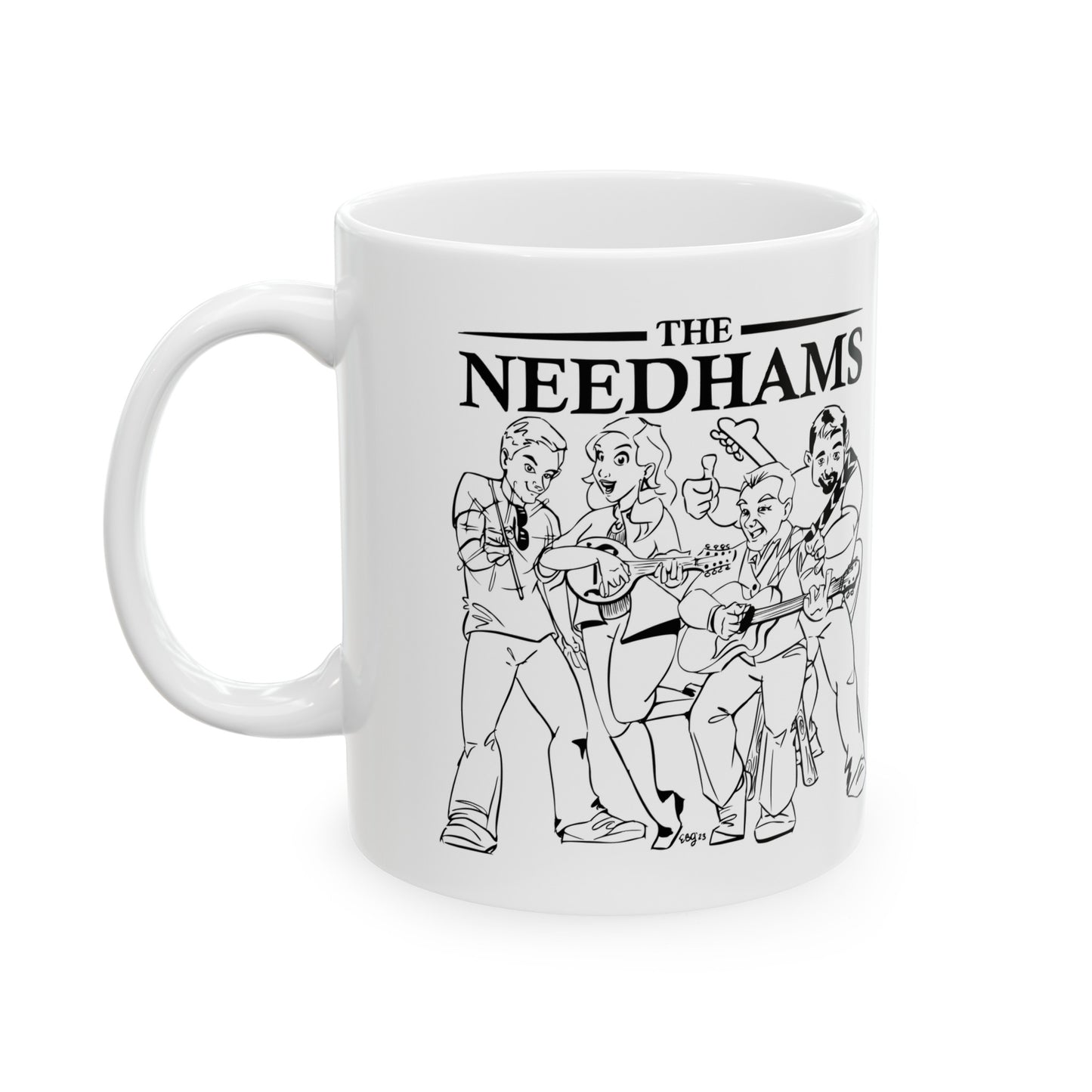 Cartoon Needhams B&W Mug, (11 or 15 oz)